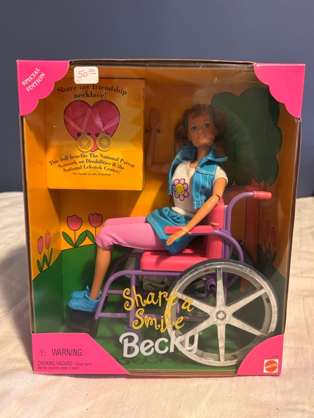 1996 Mattel Barbie Share a Smile Becky Doll & Wheelchair Special Edition NRFB